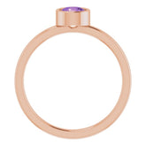 14K Rose 5 mm Natural Amethyst Ring